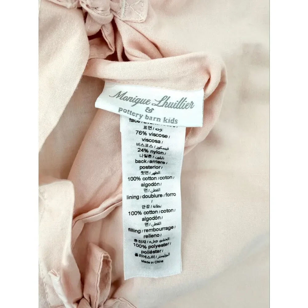Pottery Barn Kids x Monique Lhuillier Velvet Pintuck Pillow Shams Blush Set of 2